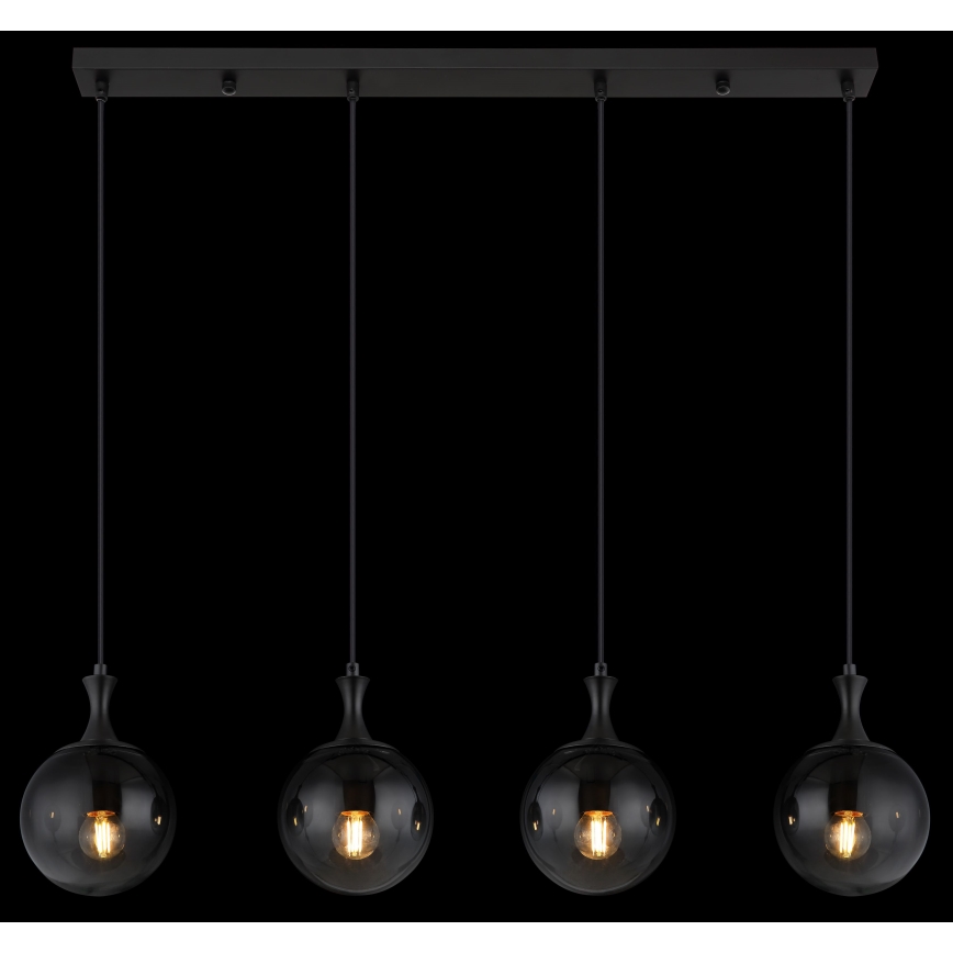 Globo - Hängeleuchte 4xE27/10W/230V schwarz