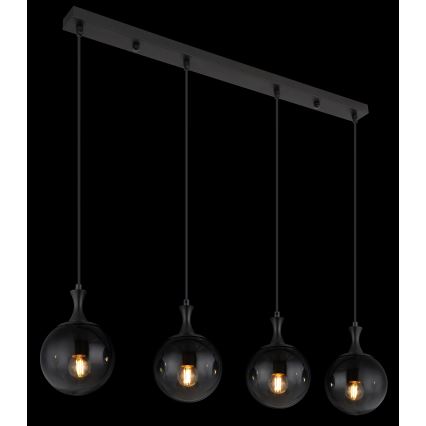 Globo - Hängeleuchte 4xE27/10W/230V schwarz