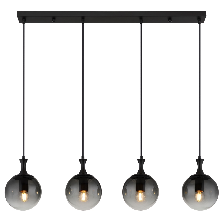 Globo - Hängeleuchte 4xE27/10W/230V schwarz