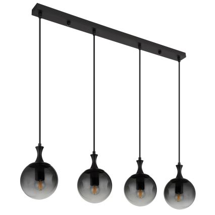 Globo - Hängeleuchte 4xE27/10W/230V schwarz