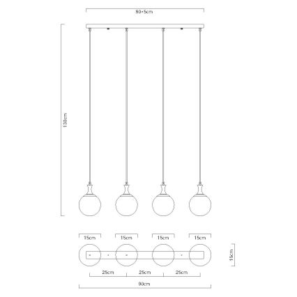 Globo - Hängeleuchte 4xE27/10W/230V schwarz