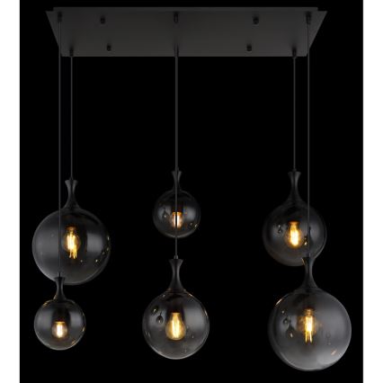 Globo - Hängeleuchte 6xE27/10W/230V schwarz