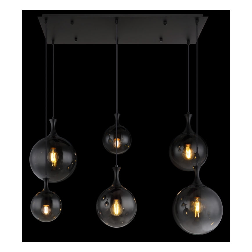 Globo - Hängeleuchte 6xE27/10W/230V schwarz