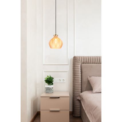 Globo - Pendelleuchte an Kabel 1xE27/60W/230V Ø 22 cm goldfarben