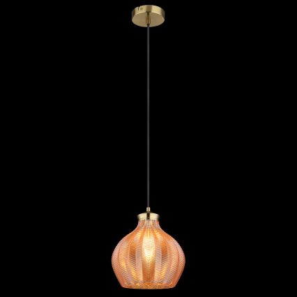 Globo - Pendelleuchte an Kabel 1xE27/60W/230V Ø 22 cm goldfarben