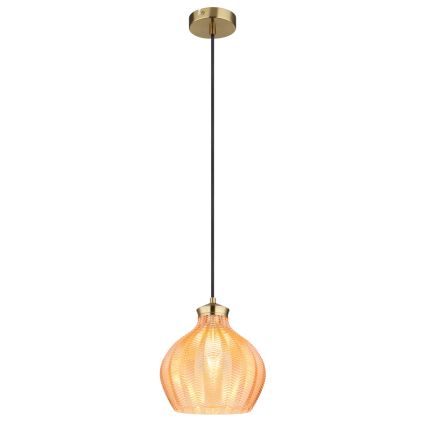 Globo - Pendelleuchte an Kabel 1xE27/60W/230V Ø 22 cm goldfarben