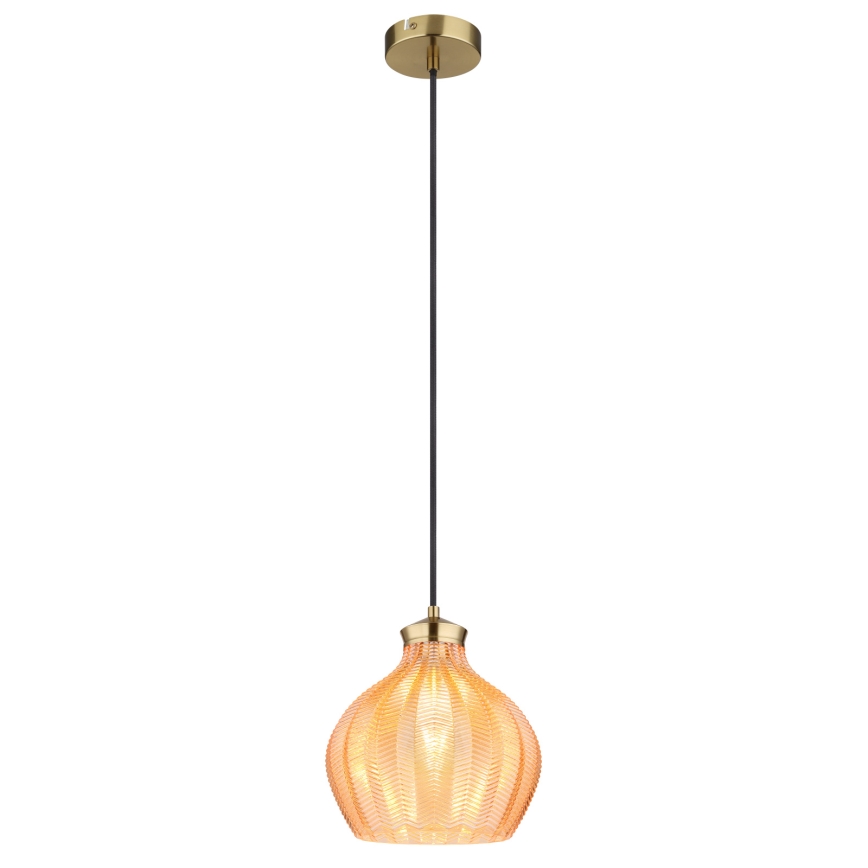 Globo - Pendelleuchte an Kabel 1xE27/60W/230V Ø 22 cm goldfarben