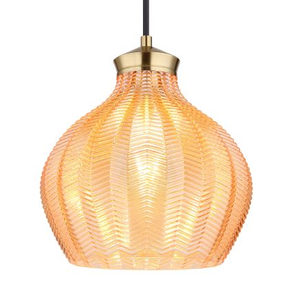 Globo - Pendelleuchte an Kabel 1xE27/60W/230V Ø 22 cm goldfarben