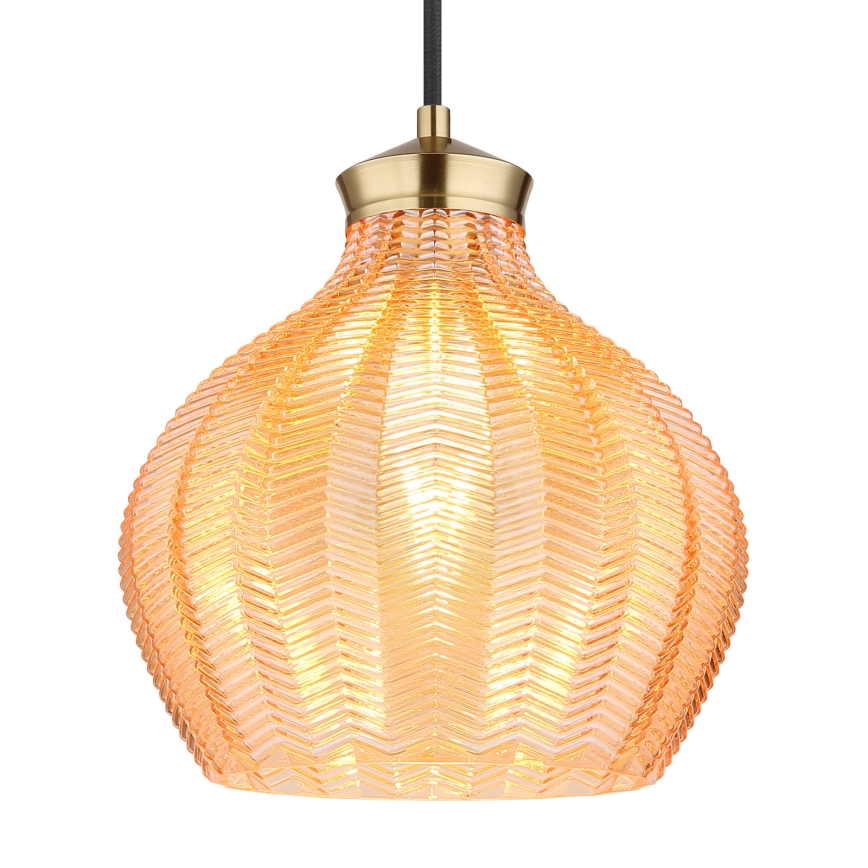 Globo - Pendelleuchte an Kabel 1xE27/60W/230V Ø 22 cm goldfarben