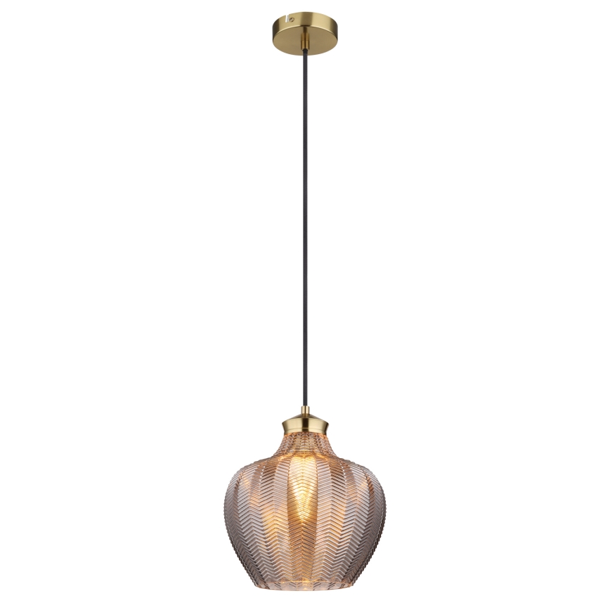 Globo - Pendelleuchte mit Kabel 1xE27/60W/230V Ø 22 cm rauchfarben