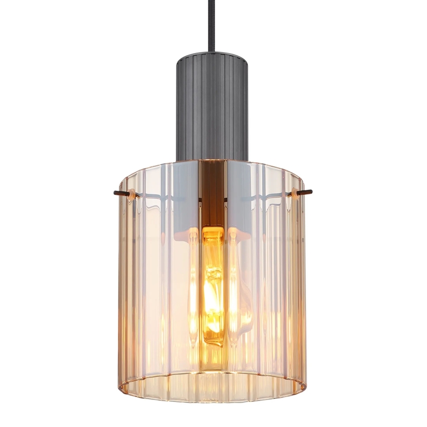 Globo - Hängeleuchte 1xE27/40W/230V d 18 cm braun