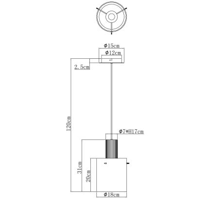 Globo - Hängeleuchte 1xE27/40W/230V d 18 cm braun