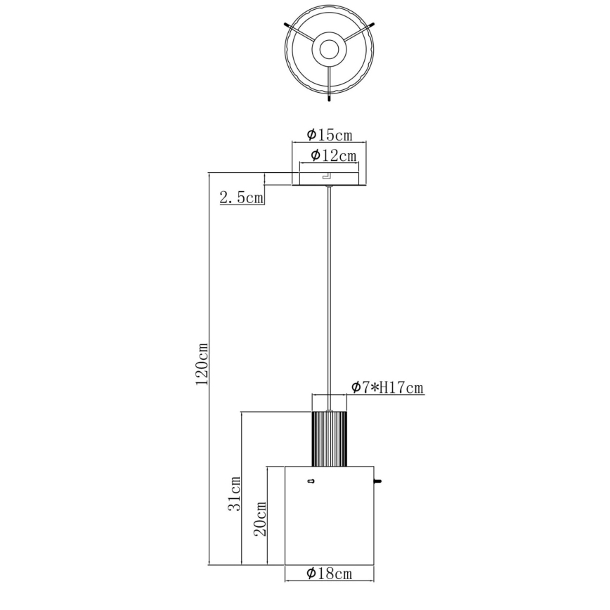 Globo - Hängeleuchte 1xE27/40W/230V d 18 cm braun