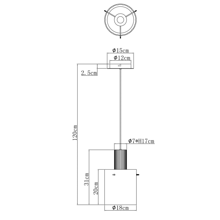 Globo - Hängeleuchte 1xE27/40W/230V d 18 cm weiß