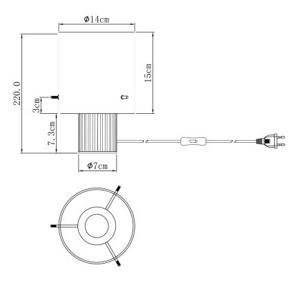Globo - Tischleuchte 1xE27/40W/230V d 14 cm grau