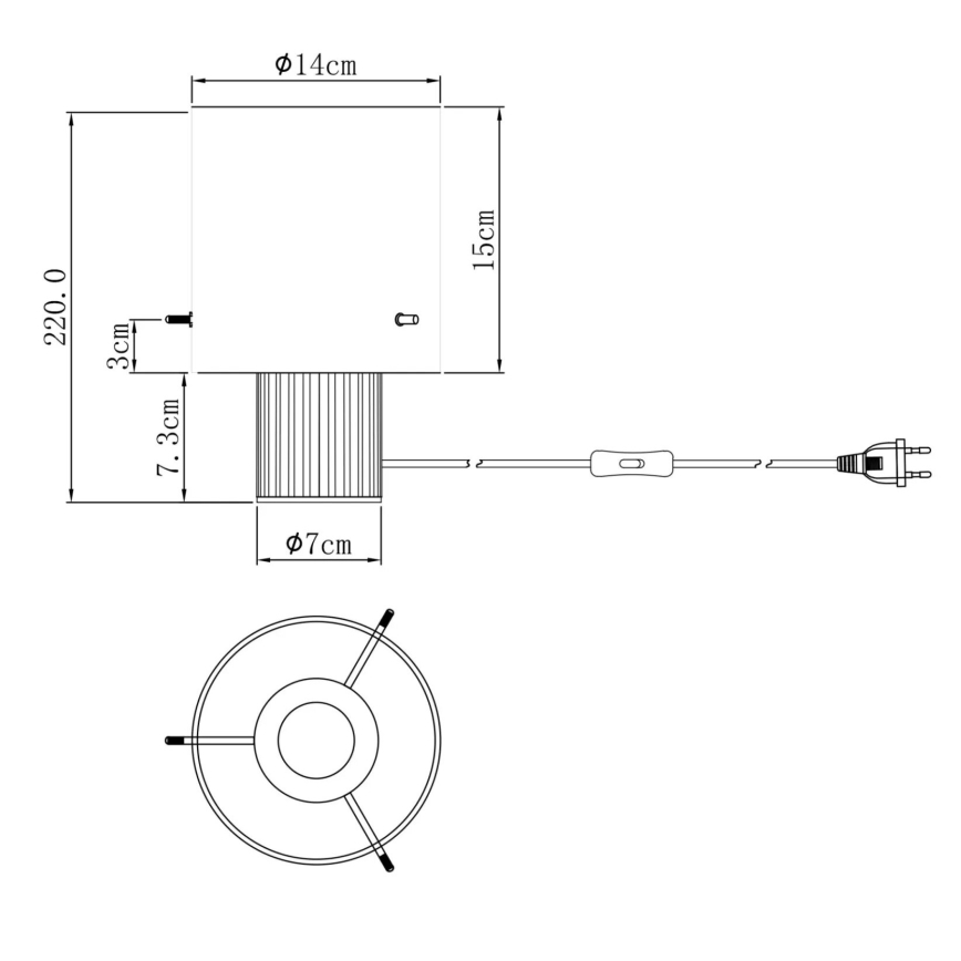 Globo - Tischleuchte 1xE27/40W/230V d 14 cm grau