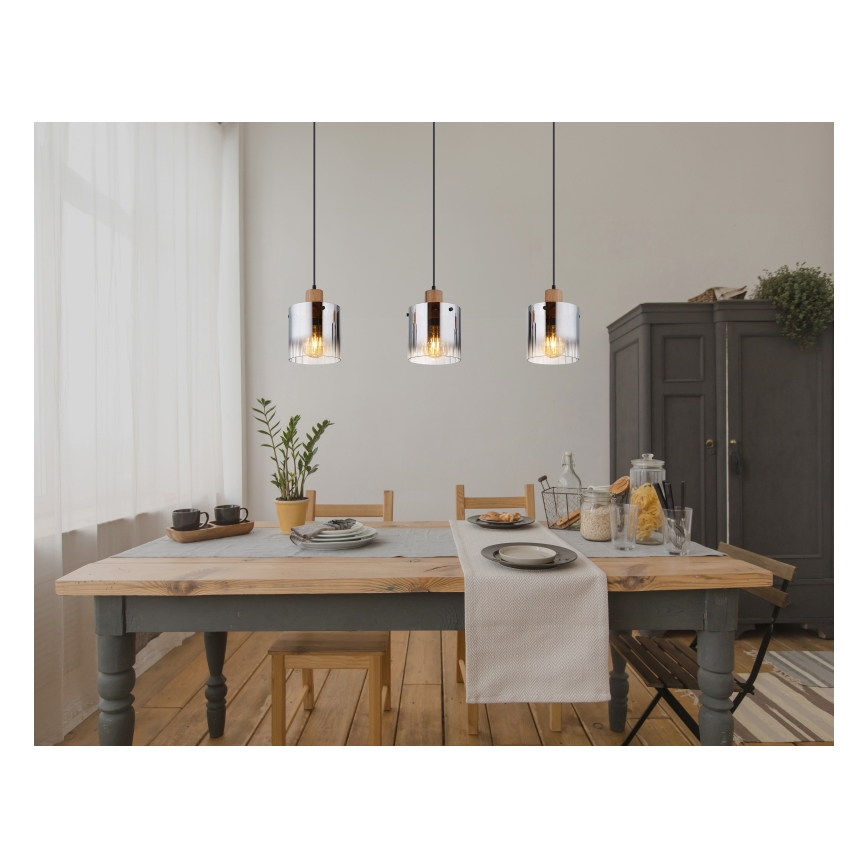 Globo - Hängeleuchte mit Kabelaufhängung 3x E27/60W/230V