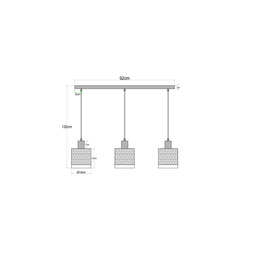 Globo - Hängeleuchte mit Kabelaufhängung 3x E27/60W/230V