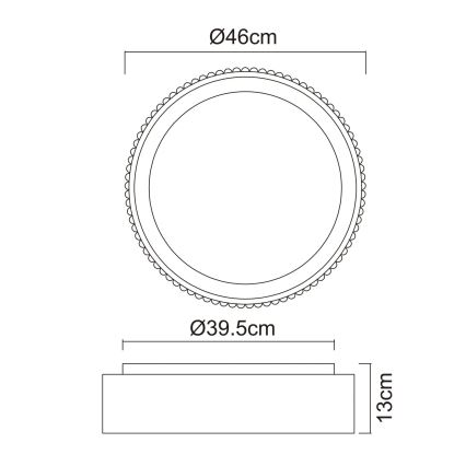Globo - LED-Deckenleuchte LED/45W/230V 2700/4000/6000K Ø 46 cm schwarz