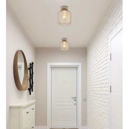 Globo - Deckenleuchte 1xE27/40W/230V Ø 18 cm beige/weiß