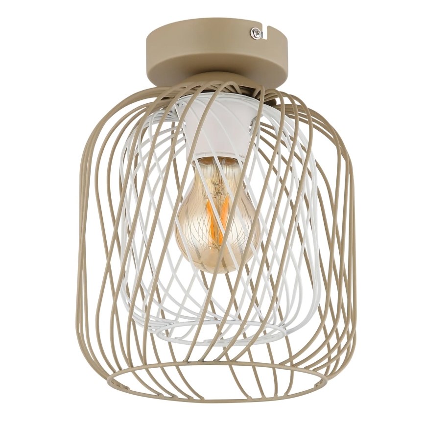 Globo - Deckenleuchte 1xE27/40W/230V Ø 18 cm beige/weiß