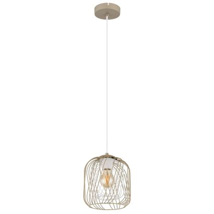 Globo - Pendelleuchte an Kabel 1xE27/40W/230V Ø 18 cm beige/weiß