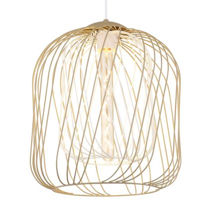 Globo - Hängeleuchte mit Kabel 1xE27/40W/230V Ø 35 cm beige/weiß