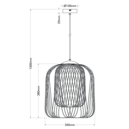 Globo - Hängeleuchte mit Kabel 1xE27/40W/230V Ø 35 cm beige/weiß