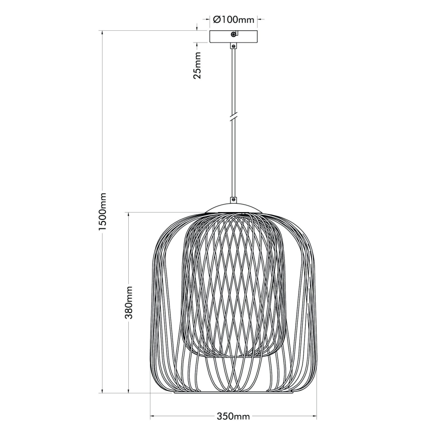 Globo - Hängeleuchte mit Kabel 1xE27/40W/230V Ø 35 cm beige/weiß