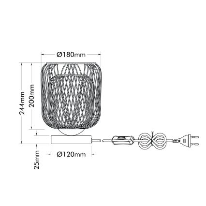 Globo - Tischlampe 1xE27/40W/230V beige/weiß
