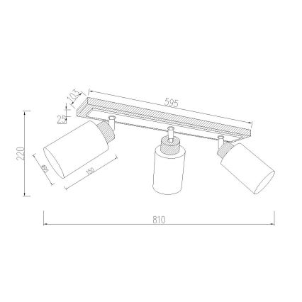 Globo - Spotleuchte 3xE27/60W/230V Eiche/Weiß