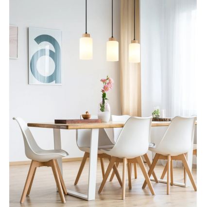 Globo - Hängeleuchte an Kabel 3xE27/60W/230V beige/weiß