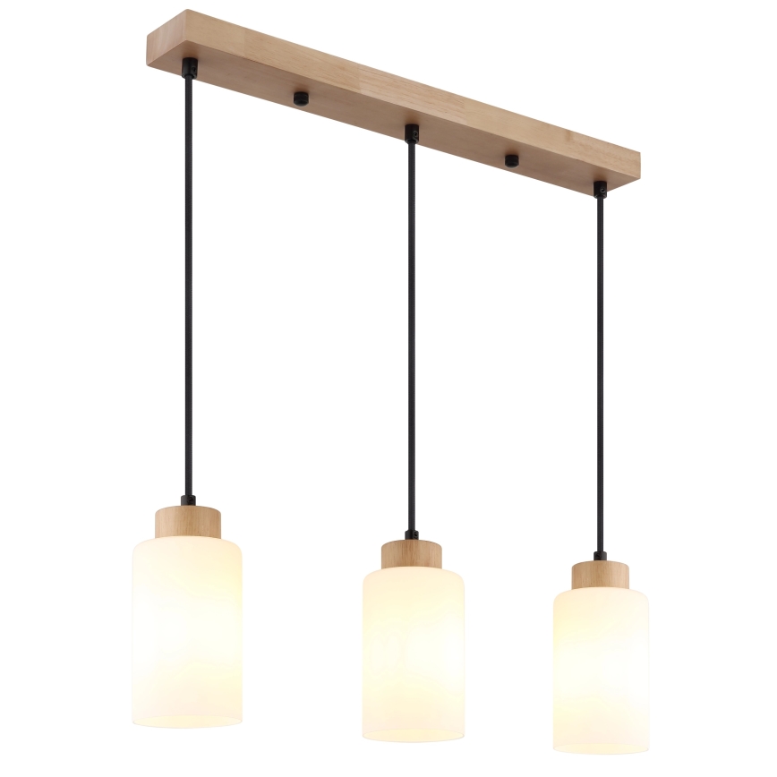 Globo - Hängeleuchte an Kabel 3xE27/60W/230V beige/weiß