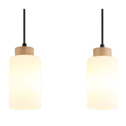 Globo - Hängeleuchte an Kabel 3xE27/60W/230V beige/weiß