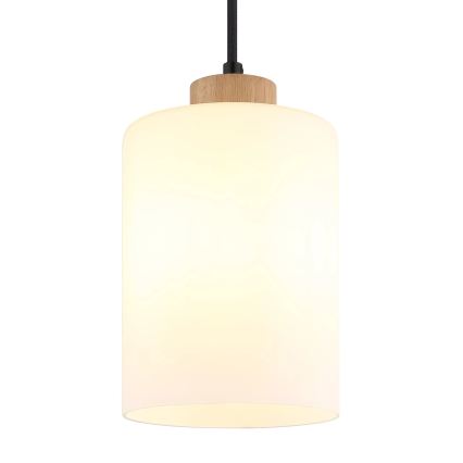 Globo - Pendelleuchte mit Kabel 1xE27/60W/230V Eiche/Weiß