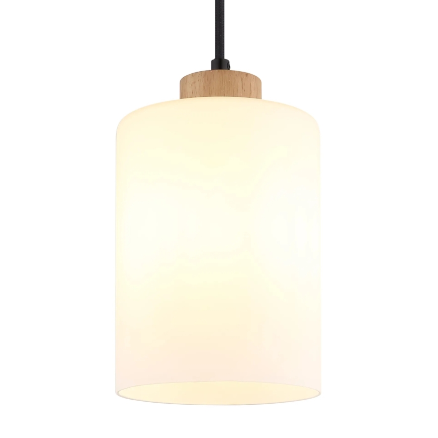 Globo - Pendelleuchte mit Kabel 1xE27/60W/230V Eiche/Weiß