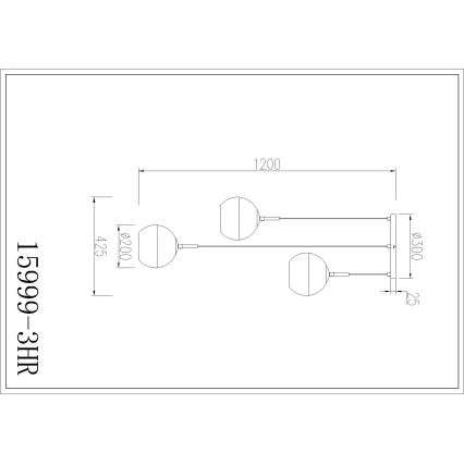 Globo - Hängeleuchte an Kabel 3xE27/60W/230V