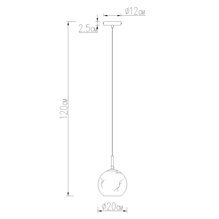 Globo - Pendelleuchte an Kabel 1xE27/60W/230V Ø 20 cm