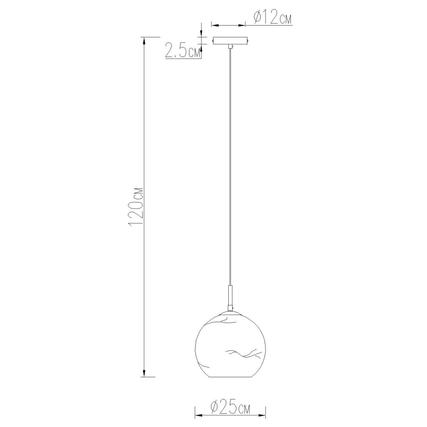 Globo - Pendelleuchte mit Kabel 1xE27/60W/230V Ø 25 cm