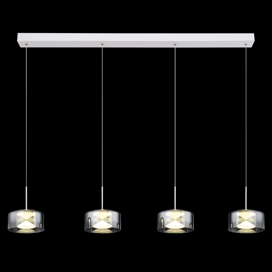 Globo - LED-Pendelleuchte mit Stahlseil LED/24W/230V weiß/rauchgrau