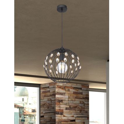 Globo - Pendelleuchte mit Kabel 1xE27/60W/230V, Durchmesser 30 cm