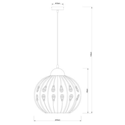Globo - Pendelleuchte an Kabel 1xE27/60W/230V Ø 40 cm