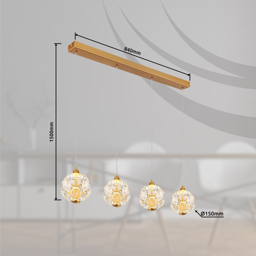 Globo - LED-Pendelleuchte an einem Kabel LED/32W/230V 3000K goldfarben