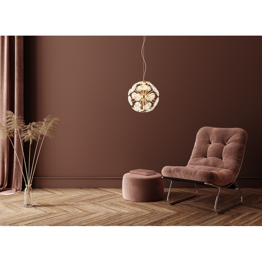 Globo - LED-Hängeleuchte mit Kabelaufhängung LED/12W/230V 3000K goldfarben