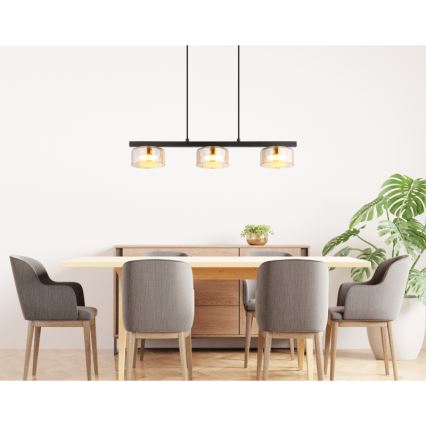 Globo - LED-Hängeleuchte 3xGX53/6W/230V rauchig/braun