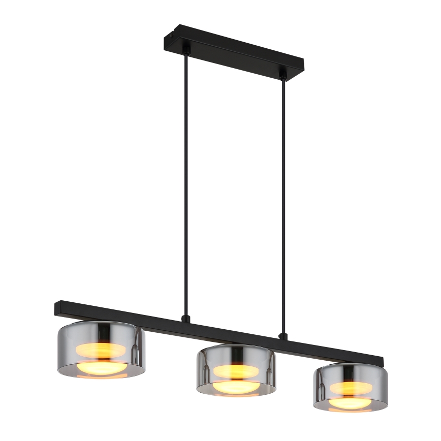 Globo - LED-Hängeleuchte 3xGX53/6W/230V rauchig/schwarz