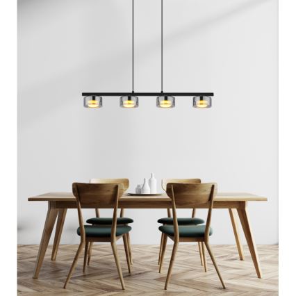 Globo - LED-Hängeleuchte 4xGX53/6W/230V rauchig/schwarz