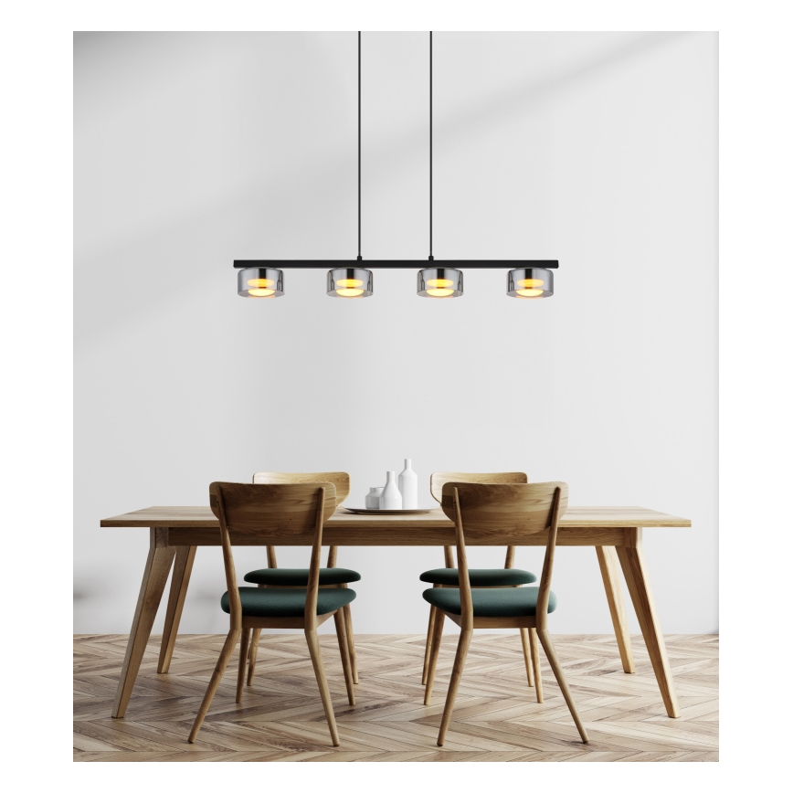 Globo - LED-Hängeleuchte 4xGX53/6W/230V rauchig/schwarz