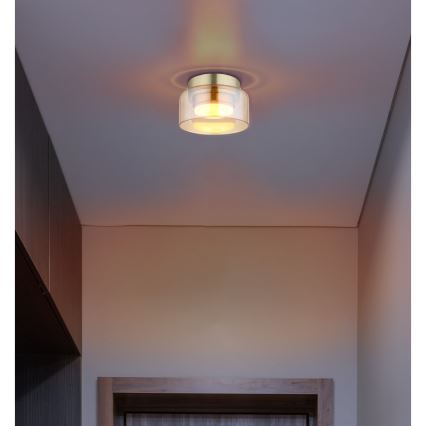 Globo - LED-Deckenleuchte 1xGX53/6W/230V d 13 cm rauchig/braun