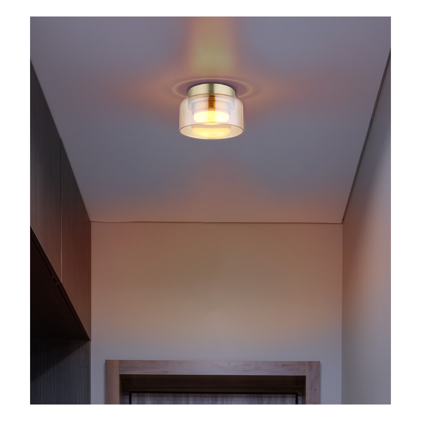 Globo - LED-Deckenleuchte 1xGX53/6W/230V d 13 cm rauchig/braun